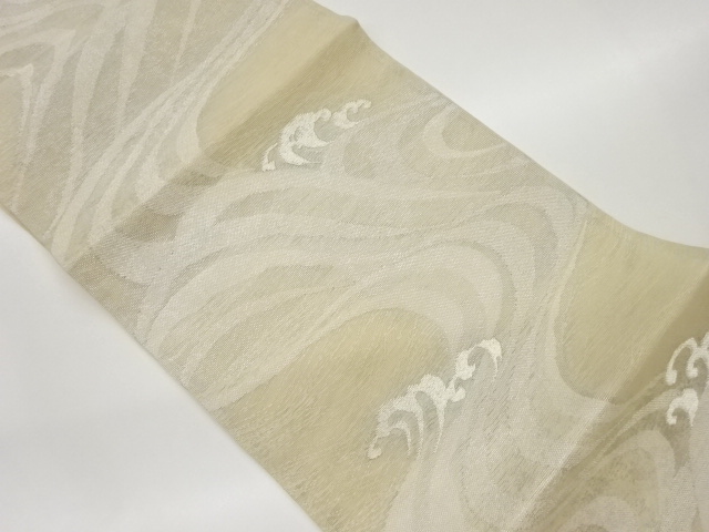 JAPANESE FUKURO OBI FOR SUMMER / WOVEN ROUGH WAVE